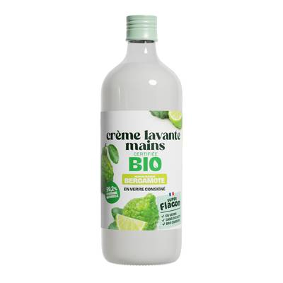 Super Flacon Savon Liquide pour les Mains Bergamote, Recharge en verre 1L
