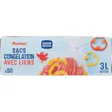 Auchan Sac de congélation lien 3L, 50 pièces