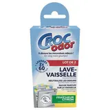 Croc Odor Désodorisant lave-vaisselle anti-odeur citron, 2 pièces