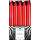 Ambiances Devineau Bougies non parfumées rouges, 10 bougies