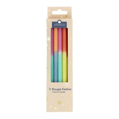Ambiances Devineau Bougies bi-color pastelles, 12 bougies