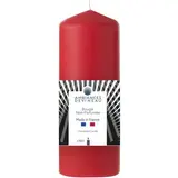 Ambiances Devineau Bougie cylindrique non parfumée Rouge, 17 cm