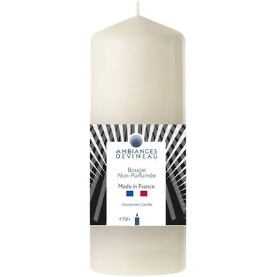 Ambiances Devineau Bougie cylindrique non parfumée Ivoire, 17 cm