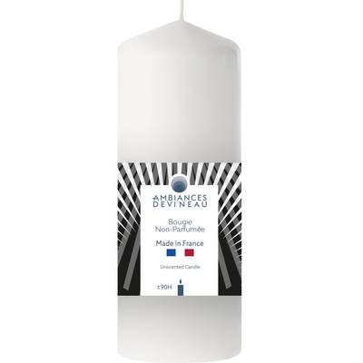 Ambiances Devineau Bougie cylindrique blanche, 90 h