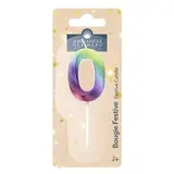 Ambiances Devineau Bougie anniversaire chiffre 0 multicolore, 1 bougie