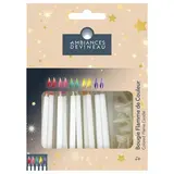 Ambiances Devineau Bougies flammes couleurs d'anniversaire, 10 bougies