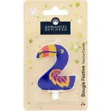 Ambiances Devineau Bougie chiffre 2 Toucan, 1 bougie