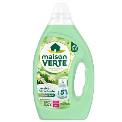 Maison Verte Lessive liquide Hypoallergénique Détachante Fraîcheur d'été, 1,485L