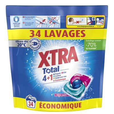 X Tra Lessive capsules Total 4+1, 34 capsules