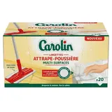 Carolin Lingettes balai attrape-poussière multi-surfaces, 20 lingettes