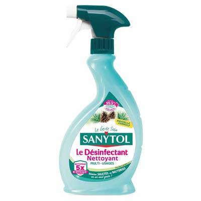 Sanytol Spray Désinfectant Nettoyant Multi-usages Pin de Méditerranée, 500ml
