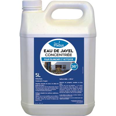 Phébus Eau de Javel concentré pour blanchir et nettoyer 36°, 5L