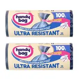 Handy Bag Sacs poubelle 100L à liens ultra-résistants, Lot de 2x10 sacs de 100L