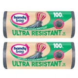 Handy Bag Sacs poubelle 100L avec poignées coulissantes, Lot de 2x10 sacs de 100L