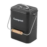 Arvix Seau à compost en métal noir 3 L