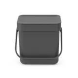 Brabantia Poubelle à déchets Sort &go Grey, 3L