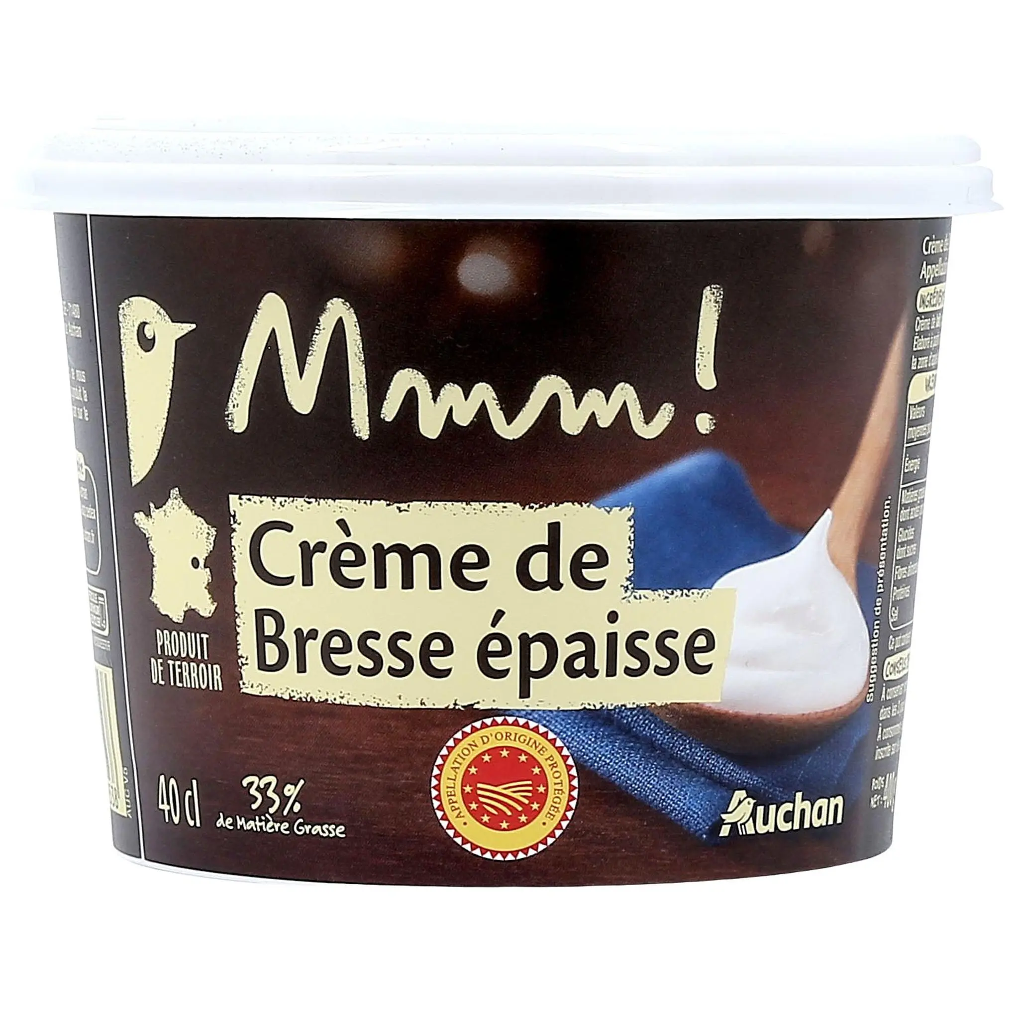 AUCHAN TERROIR Crème fraîche AOP 36%MG