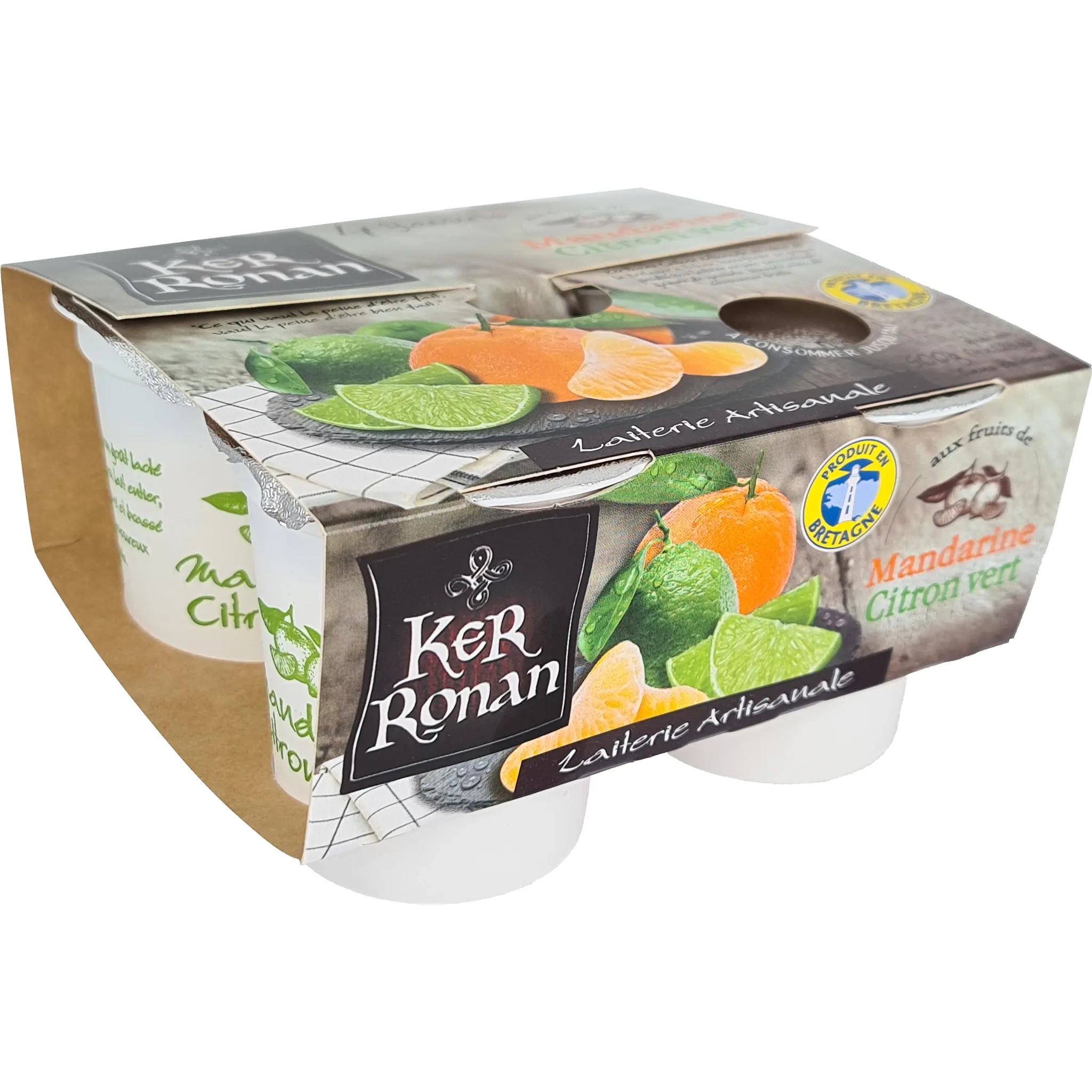 KER RONAN Yaourt brassé aux fruits mandarine et citron vert