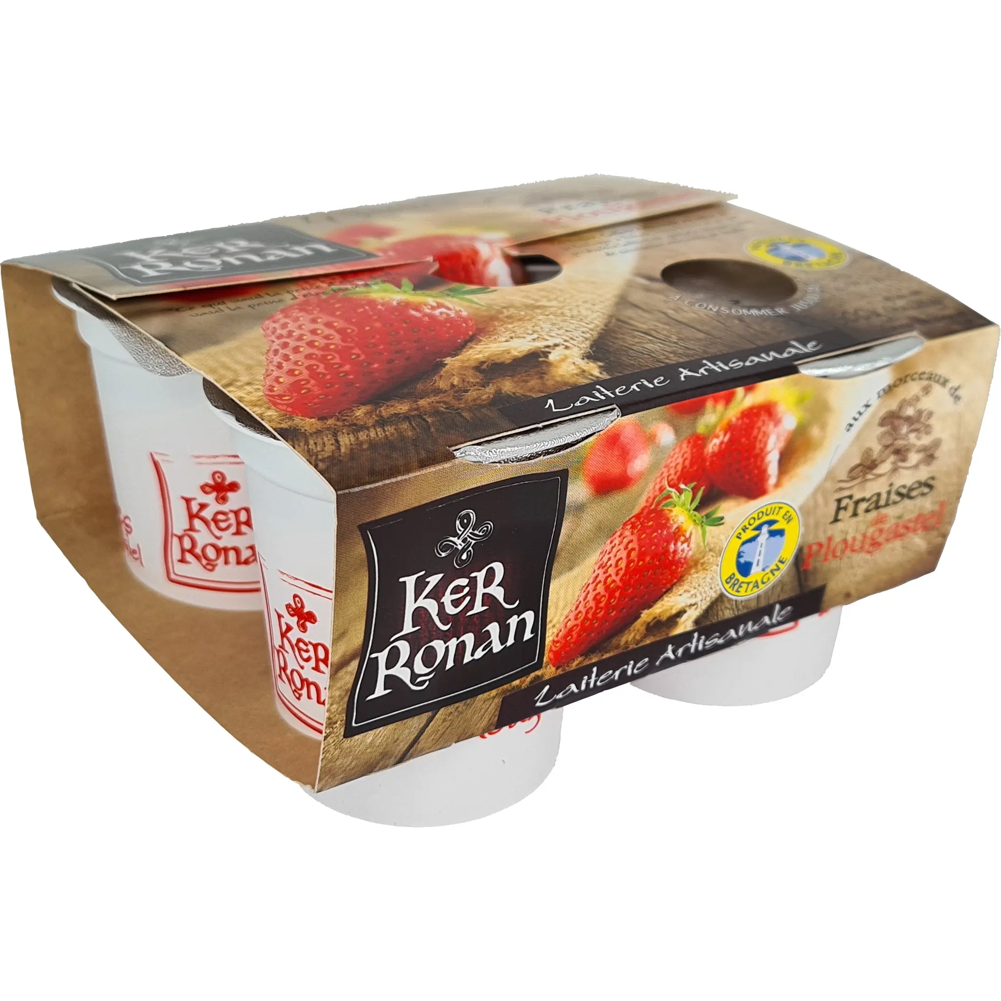 KER RONAN Yaourt brassé à la fraise de Plougastel