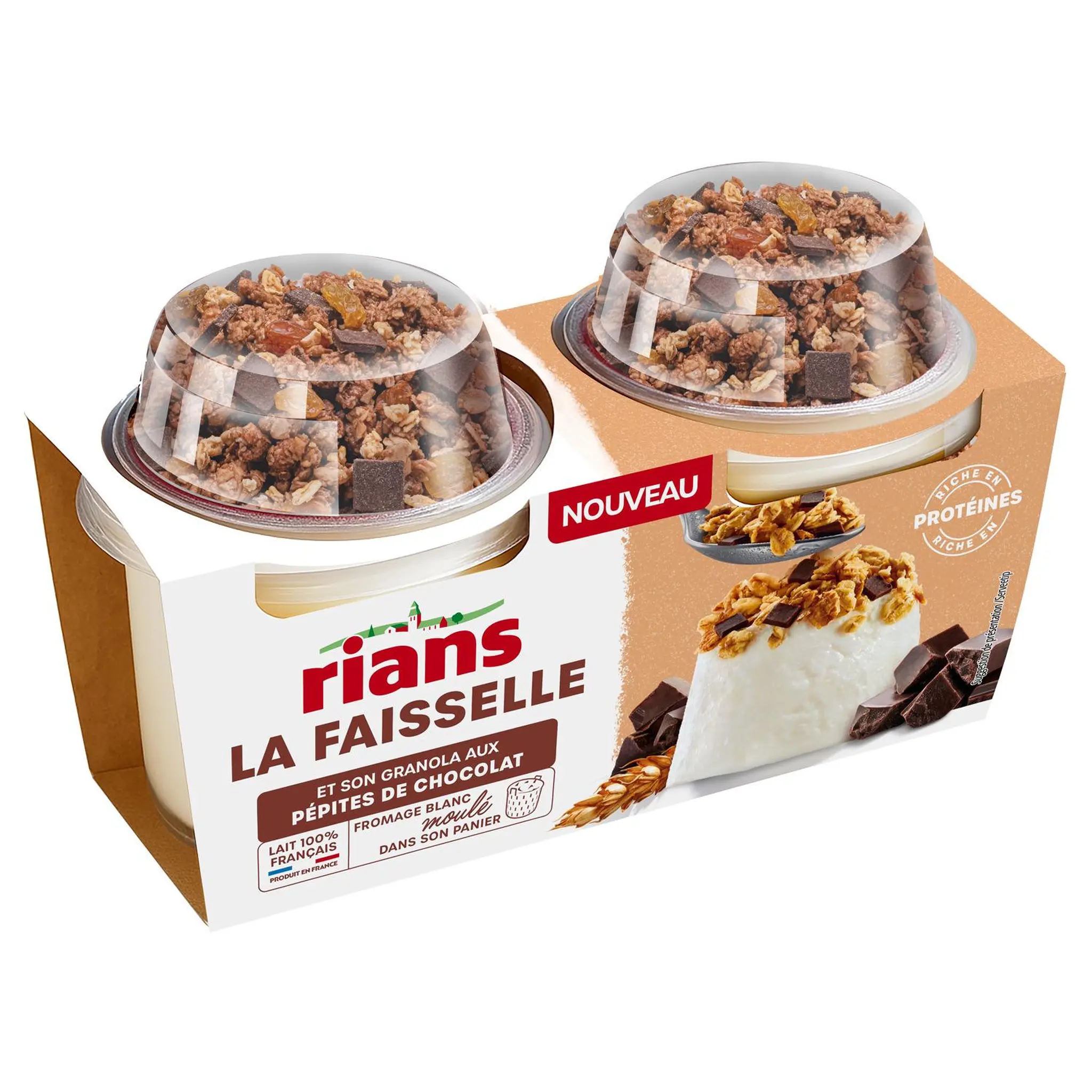RIANS Faisselle et son granola aux pépites de chocolat