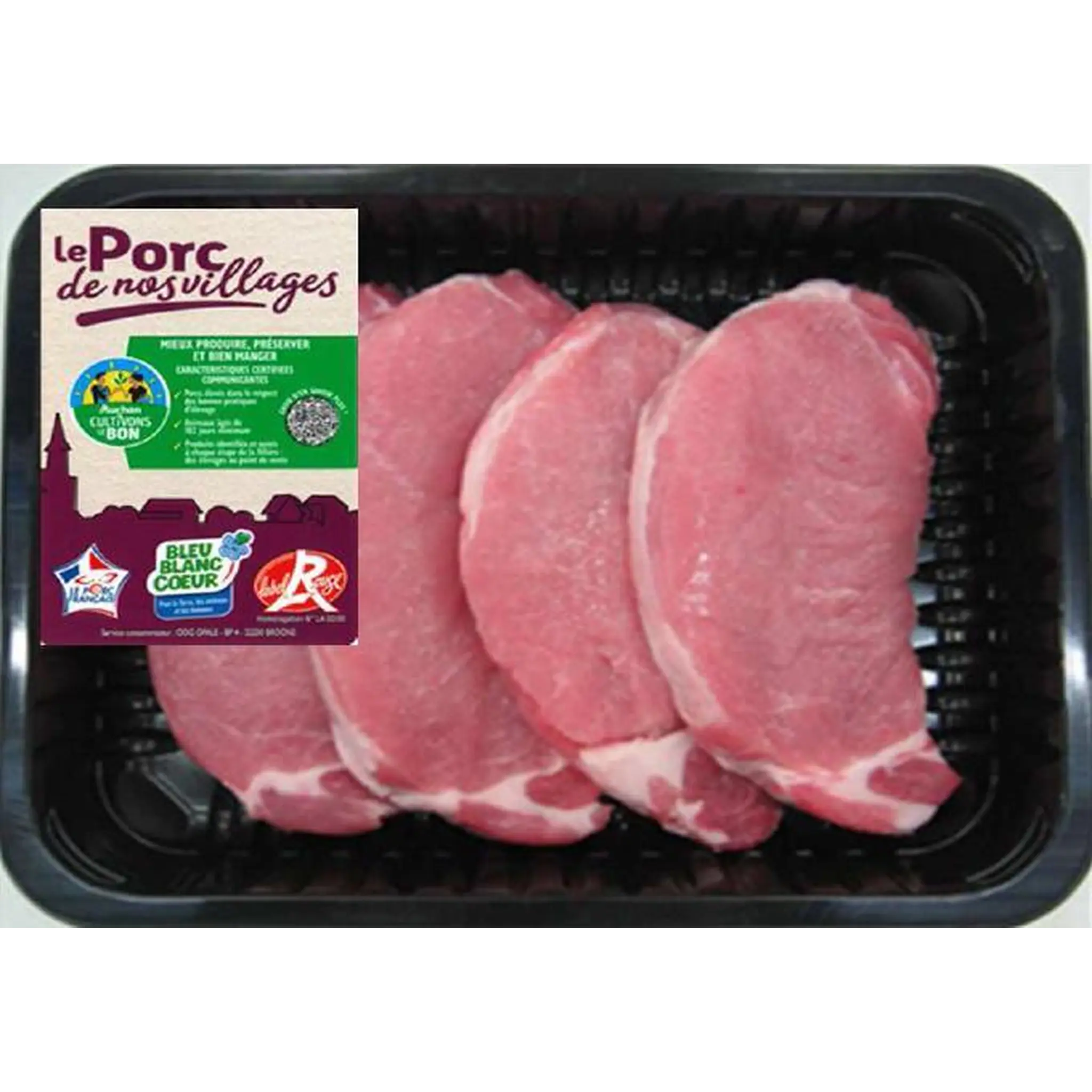 LE PORC DE NOS VILLAGES Cotes de porc Label Rouge