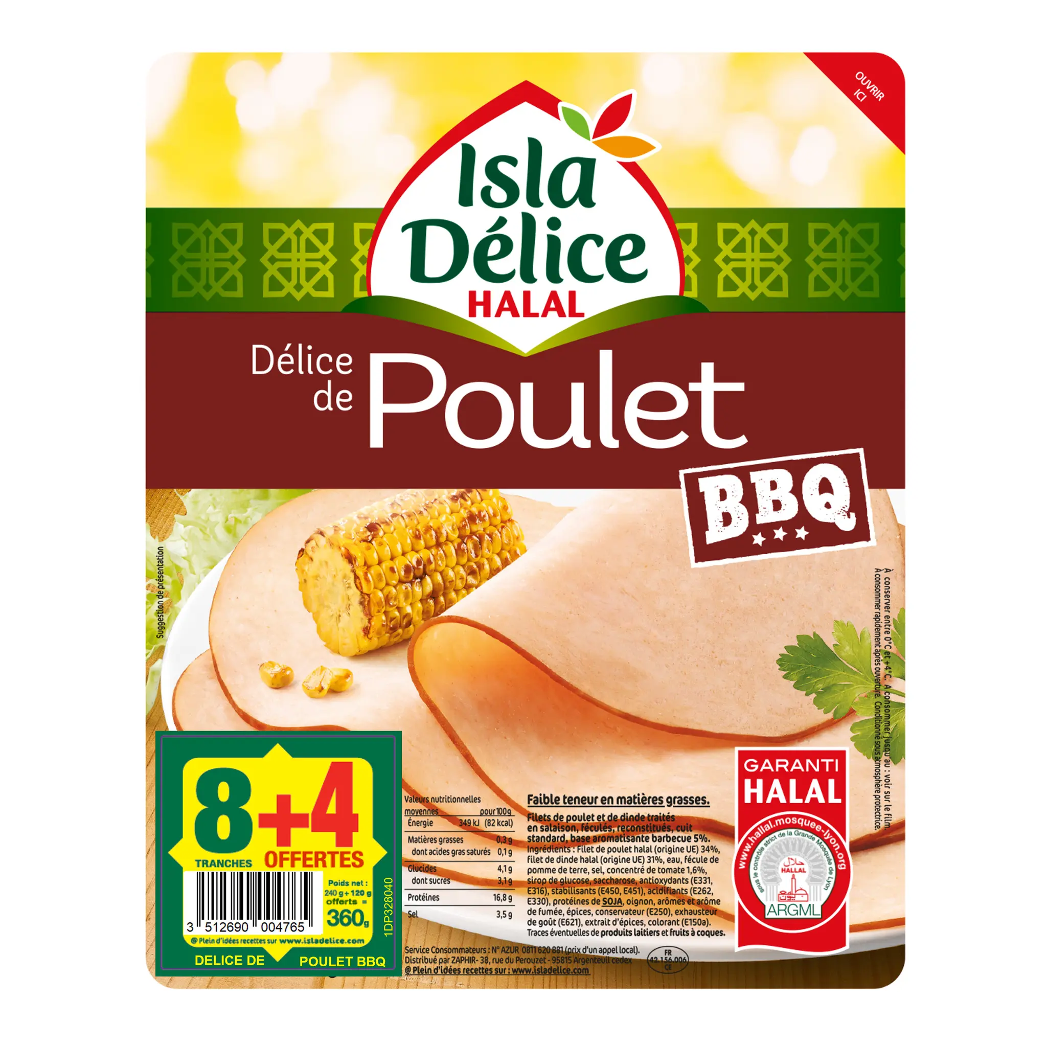 ISLA DELICE Délice de poulet barbecue halal