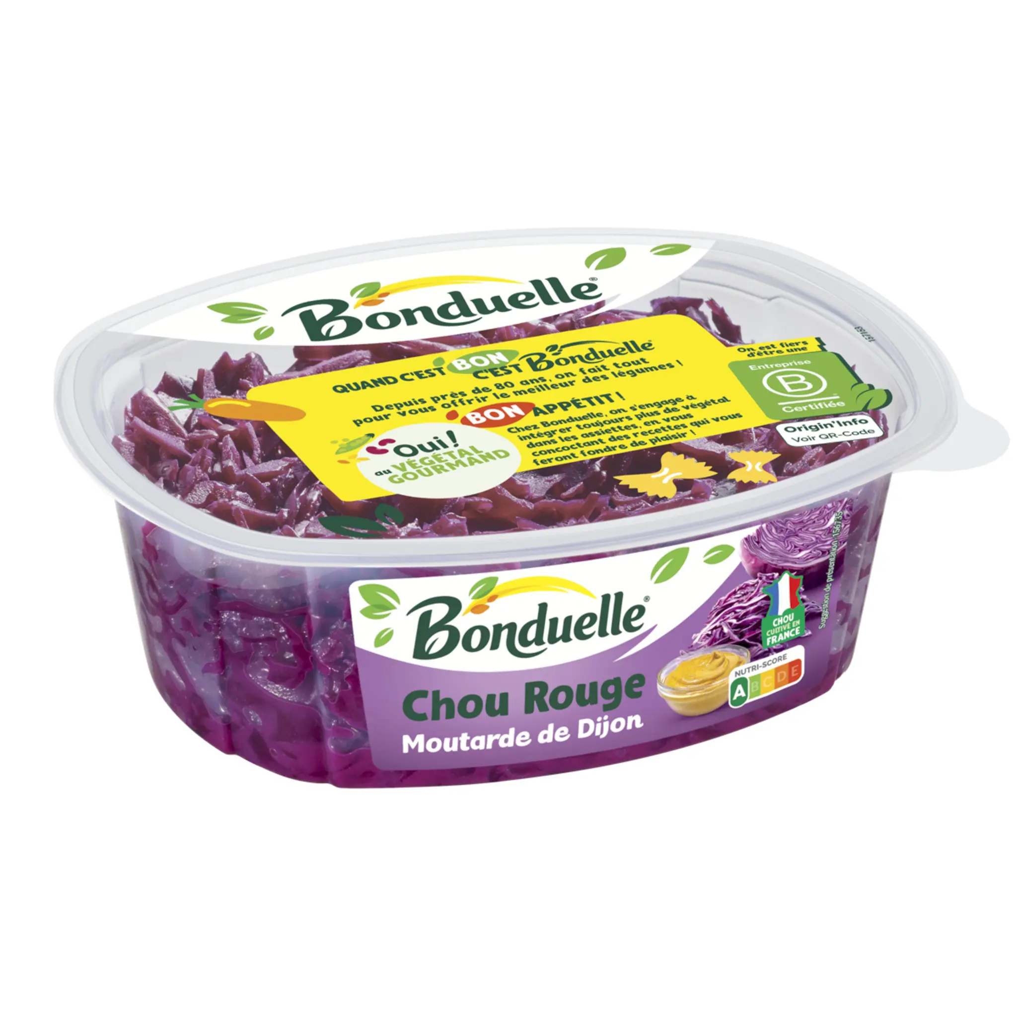 BONDUELLE Salade de choux rouge à la moutarde de Dijon
