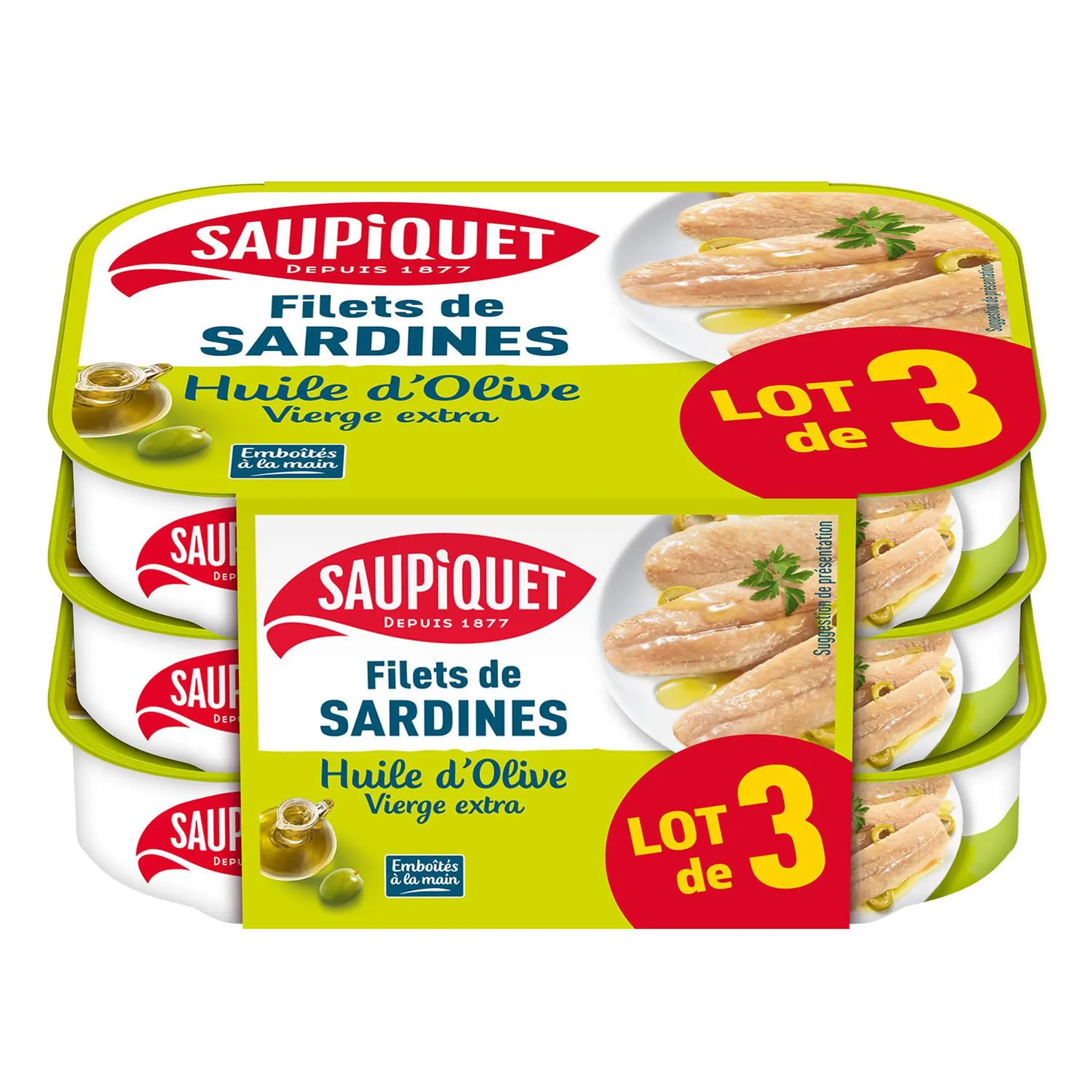 SAUPIQUET Filets de sardines sans arêtes à l'huile d'olive vierge extra