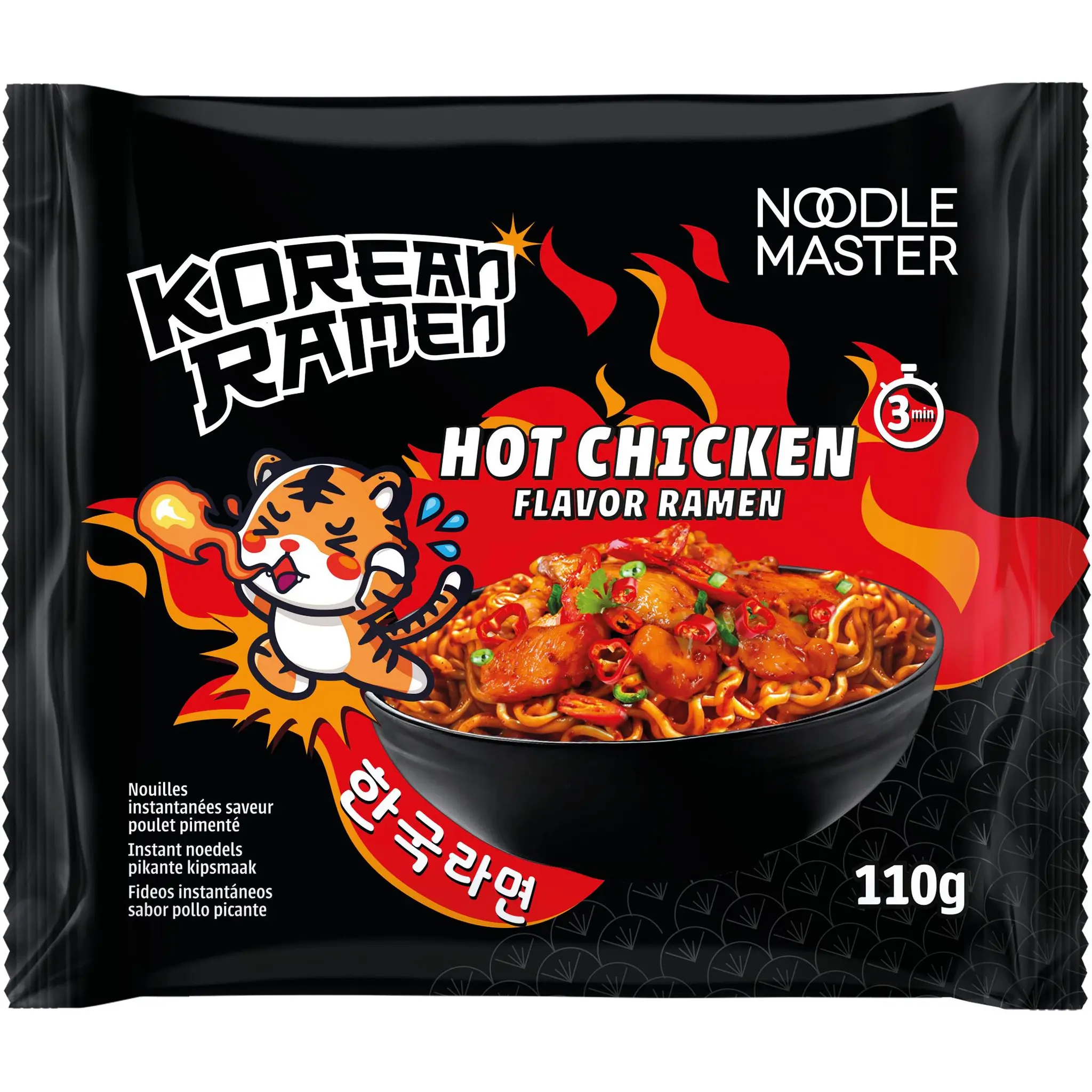 NOODLE MASTER Cup nouilles asiatiques instantanées poulet pimenté coréennes