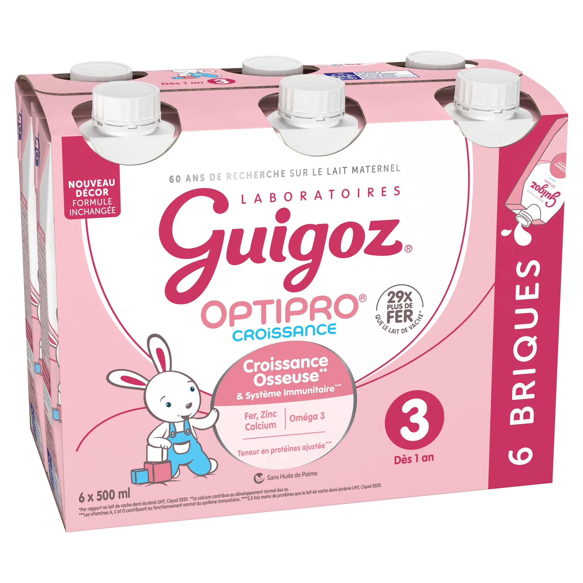 GUIGOZ Optipro Lait de croissance 3 de 1 à 3ans