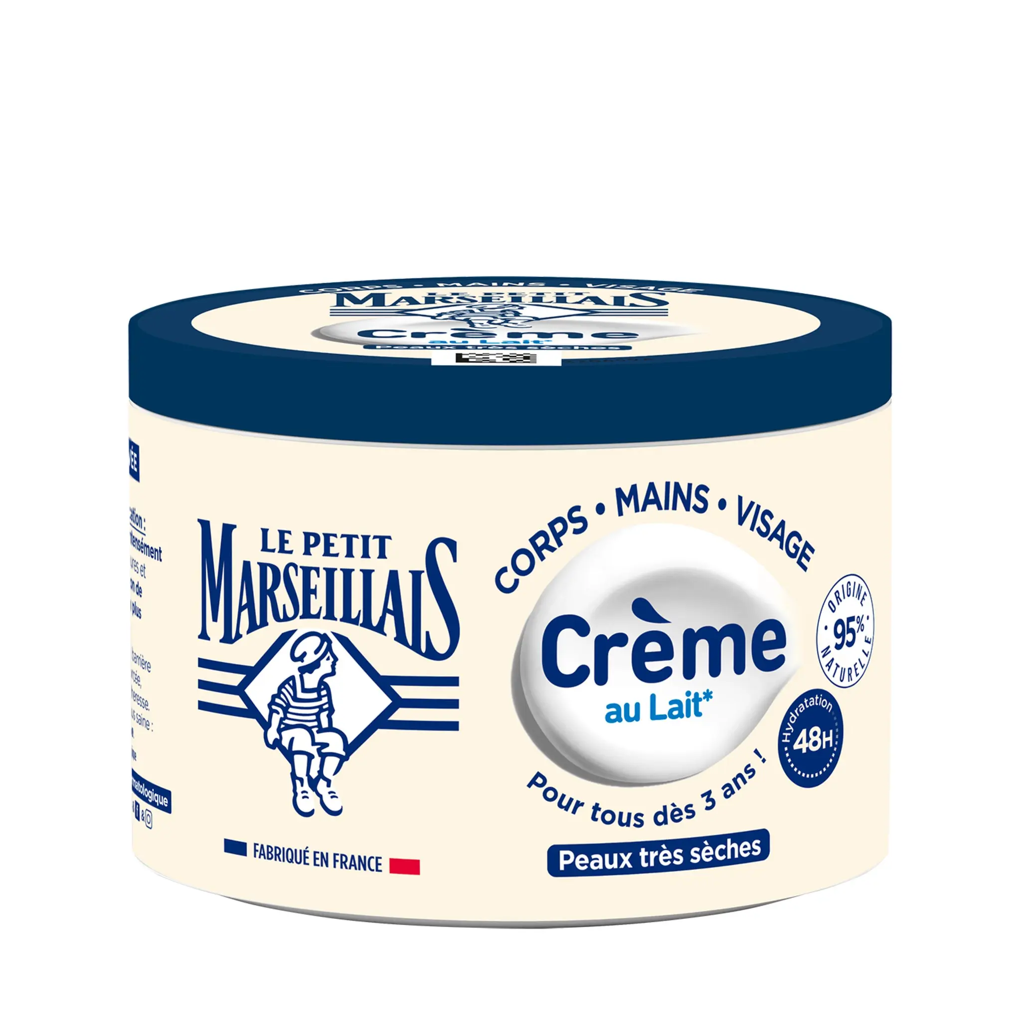 LE PETIT MARSEILLAIS Crème hydratante corps mains visage au lait peaux très sèches
