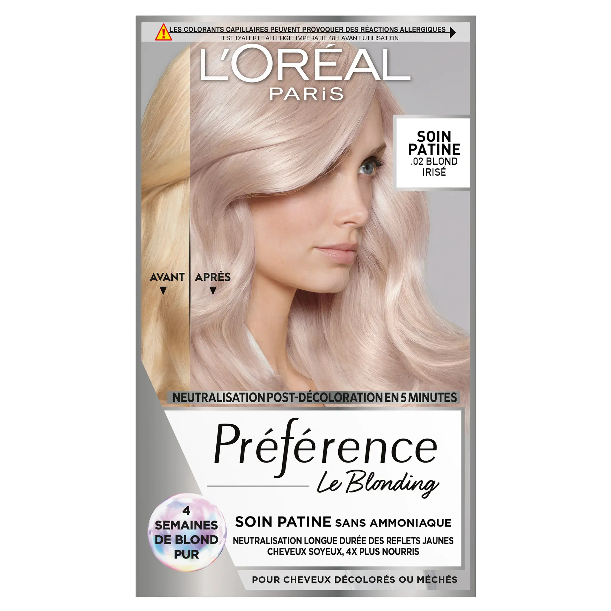 L'OREAL Préférence coloration pour cheveux décolorés ou méchés 02 blond irisé
