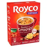 Royco Bouillon à la chinoise- Légumes, Nouilles chinoise et curcuma instantanée en sachet individuel, 47.7g