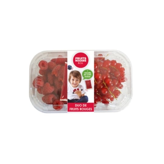 Duo de framboise et groseille et son sachet de coulis