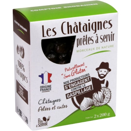Châtaignes pelées et cuites