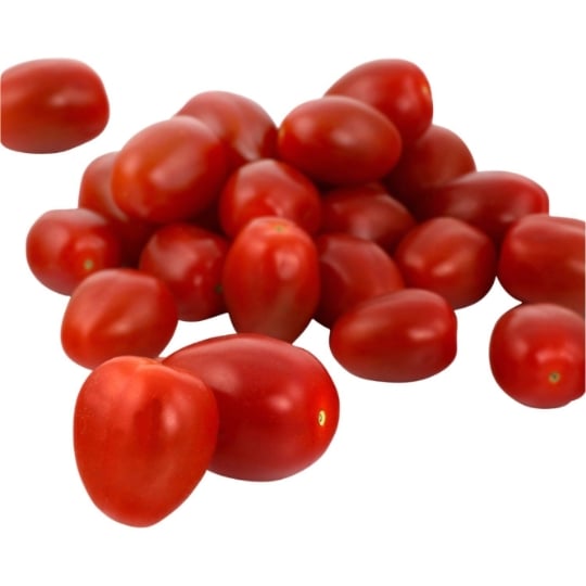 Tomates cerises allongées en grappe