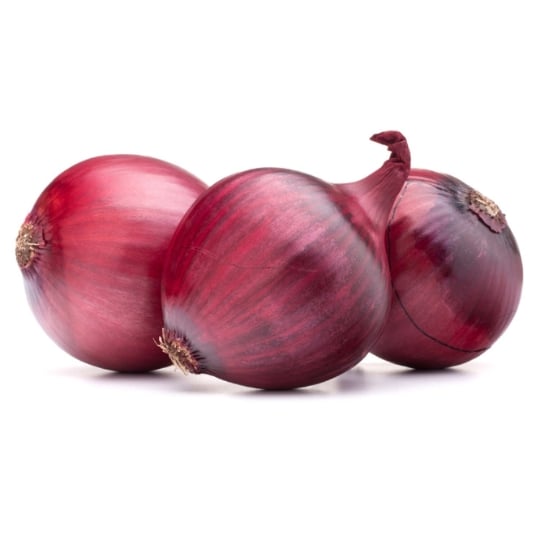 Oignons rouges sans résidus de pesticides