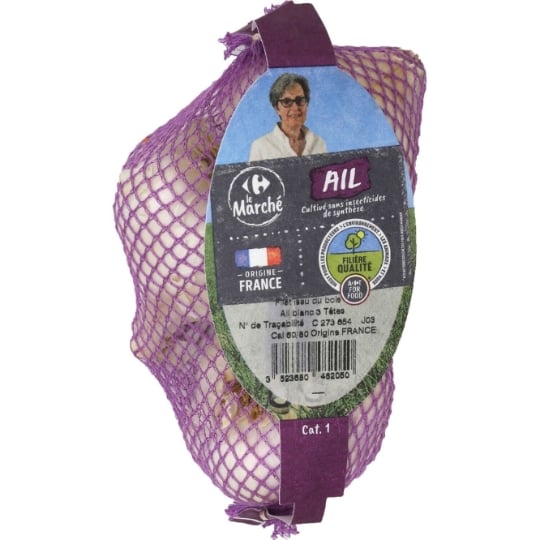 Ail blanc 3 têtes agroécologie FILIERE QUALITE CARREFOUR