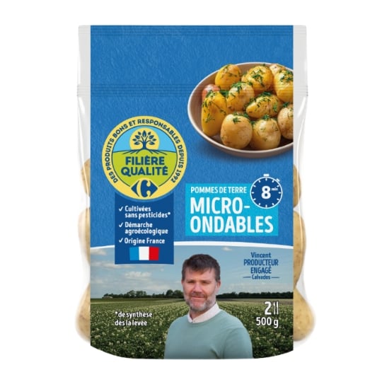 Pommes de terre vapeur blanches micro-ondables FILIERE QUALITE CARREFOUR