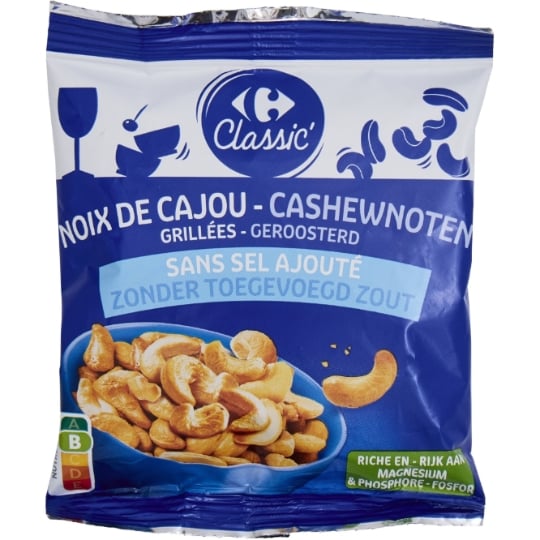 Noix de Cajou Grillées sans Sel Ajouté CARREFOUR CLASSIC'