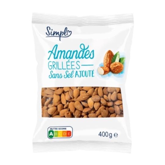 Amandes Décortiquées Grillées sans Sel SIMPL
