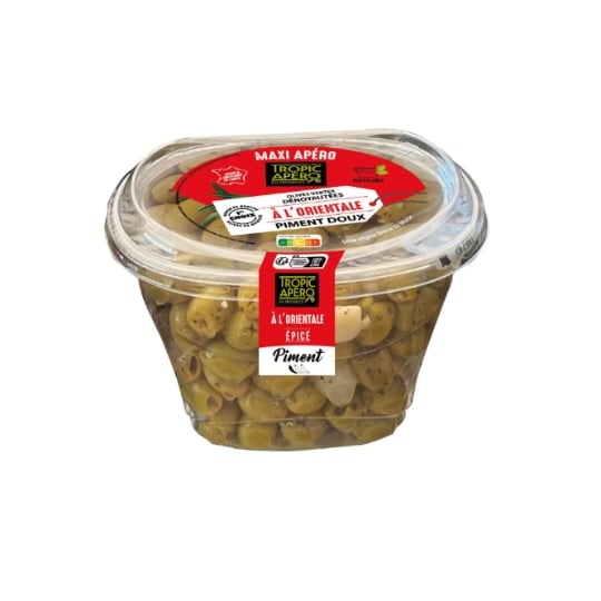 Olives Vertes Piment Doux Dénoyautées TROPIC APERO
