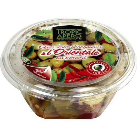 Olives Vertes Dénoyautées au Piment TROPIC APERO