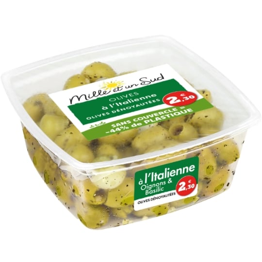 Olives vertes dénoyautées à l'Italienne MILLE ET UN SUD