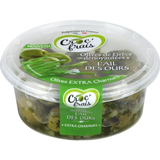 Olives vertes dénoyautées à l'ail des ours CROC'FRAIS