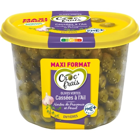 Olives Vertes Cassées à l'Ail CROC'FRAIS