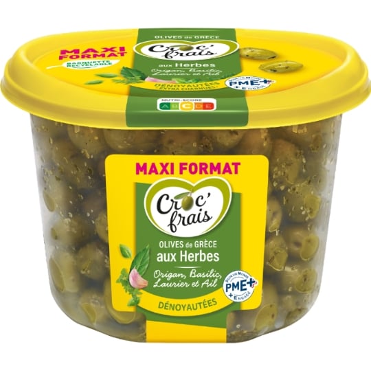 Olives Vertes aux Herbes Dénoyautées CROC'FRAIS