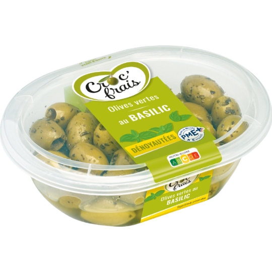 Olives dénoyautées au basilic CROC'FRAIS