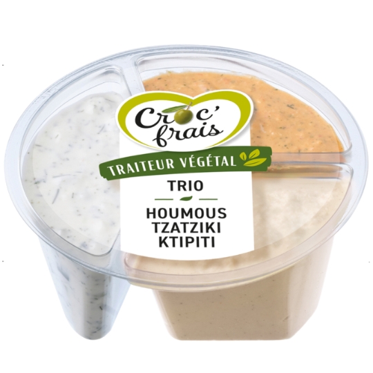 Trio Traiteur Houmous Tzatziki Ktipiti Végétal CROC'FRAIS