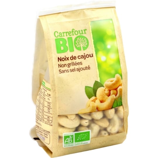 Noix de Cajou non Grillées sans Sel Ajouté Bio CARREFOUR BIO